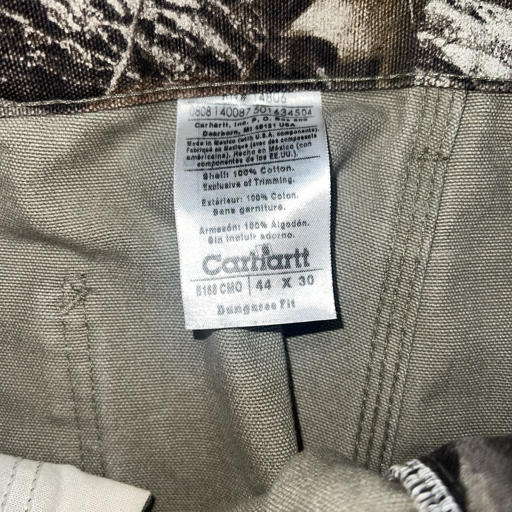 Vintage Realtree Camo Carhartt Canvas Cargo Jean Dungaree Fit Pants 44x30 - Picture 7 of 7